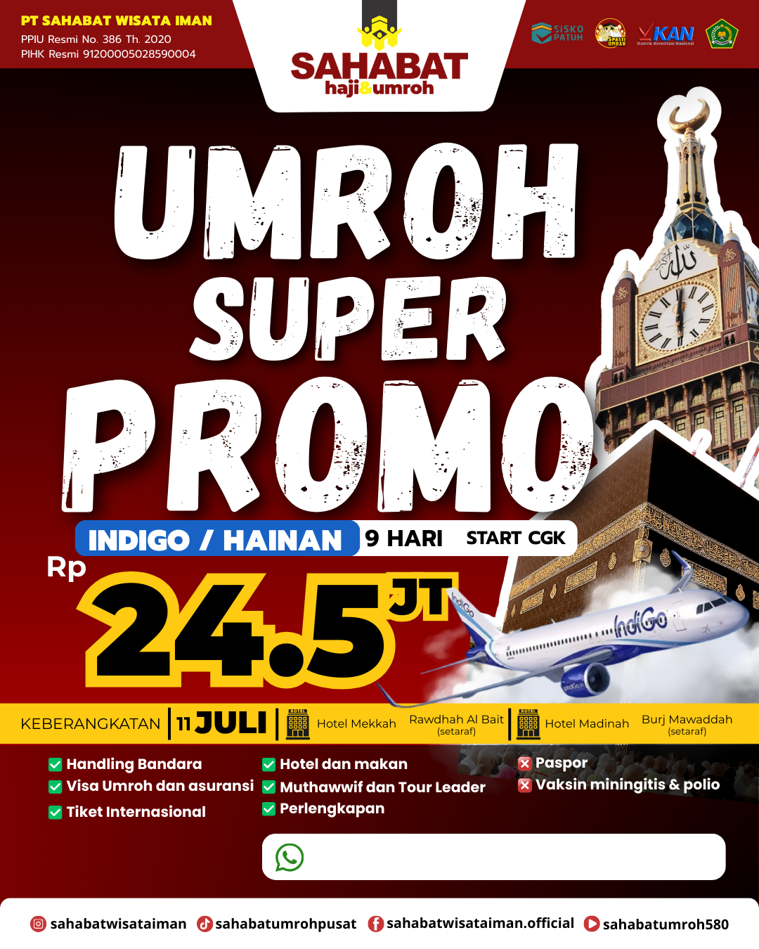 KLOTER 11 JULI 2026 BY HAINAN / INDIGO