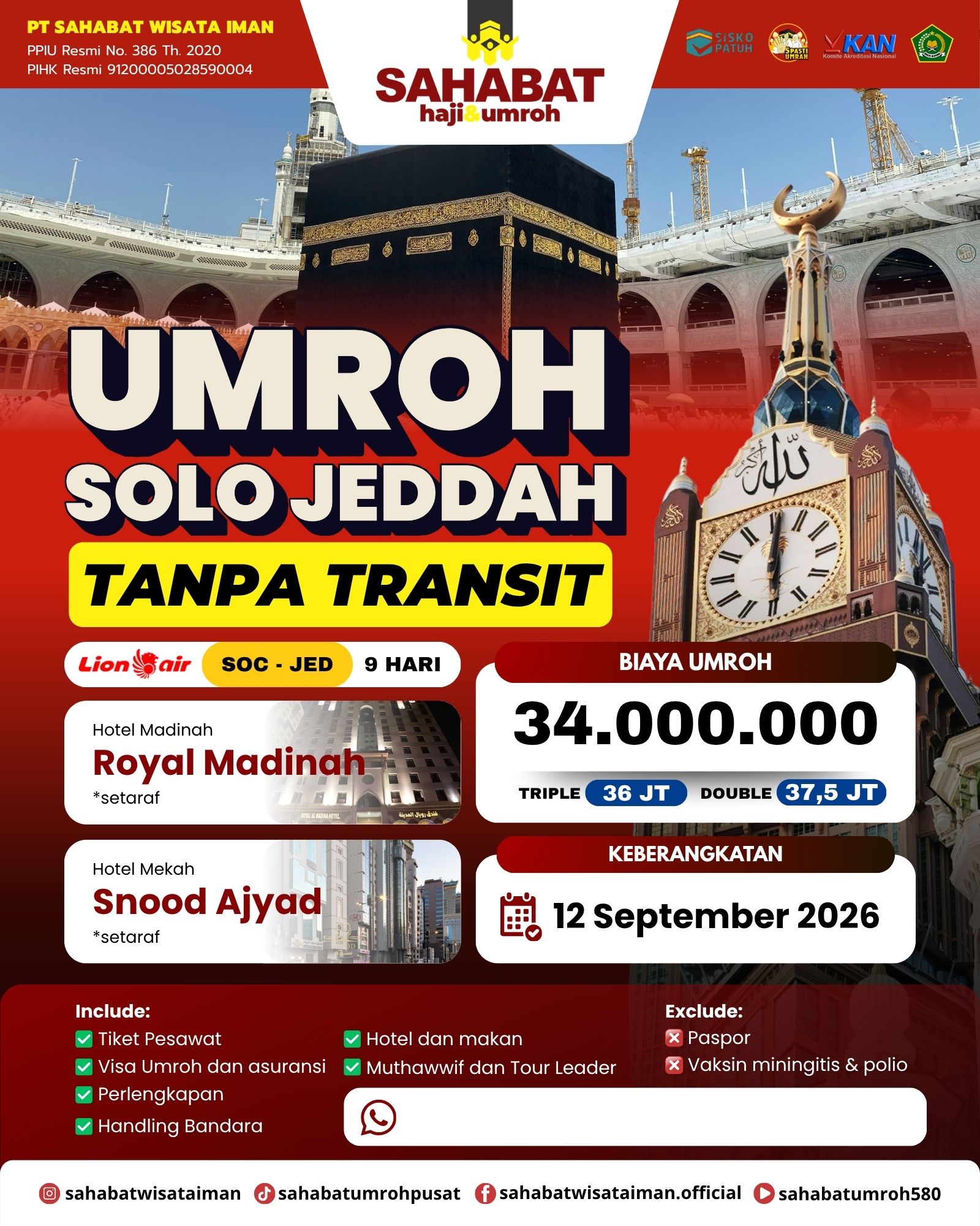 UMROH SOLO JEDDAH 12 SEPTEMBER