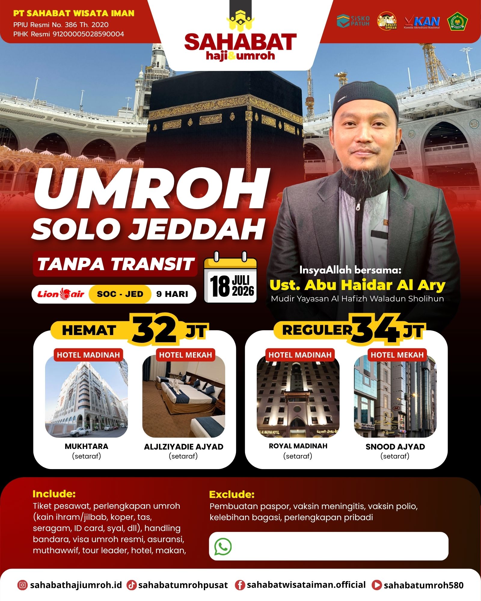 KLOTER 18 JULI 2026 BY LION AIR